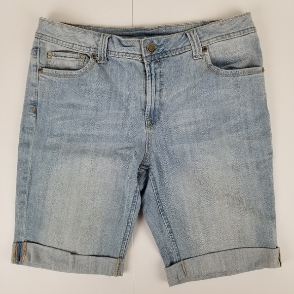 Faded Glory Pants - Faded Glory hi rise cuffed Bermuda jean shorts 12